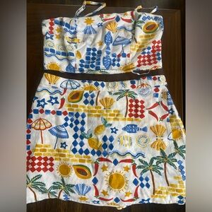 Large two piece skirt set